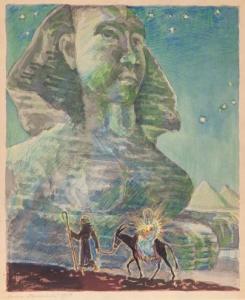 DZIERZBICKI Antoni Eugeniusz 1887-1959,Holy Family in Egypt,1957,Desa Unicum PL 2018-02-22