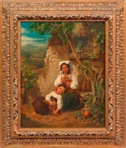 eÿbe Carl Gottfried,Rastende italienische Mädchen Bauernmädchen mit Fe,1839,Schloss 2018-12-02
