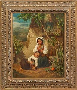 eÿbe Carl Gottfried,Rastende italienische Mädchen Bauernmädchen mit Fe,1858,Schloss 2020-02-29