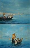E. Micalizzi 1800-1800,Concerino in barca con Venezia sullo sfondo; Co,Galleria Pananti Casa d'Aste 2017-02-11