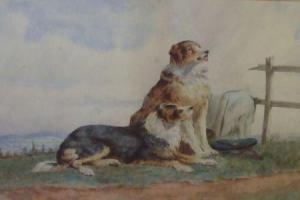 EADE W,Dogs Awaiting their Masters Return,1880,Keys GB 2011-06-10