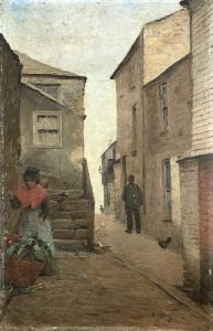 EADIE William 1846-1926,St Ives Street Scene,1893,David Lay GB 2021-07-22