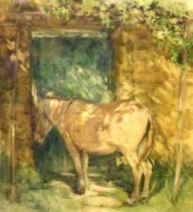 EAMOFOPOULOS MIKA 1900-1900,Donkey Before an Old Doorway,Keys GB 2012-04-13