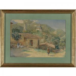 eaper m,MEXICAN LANDSCAPE WITH PEASANTS IN FRONT OF A HACIENDA,Sotheby's GB 2008-04-25