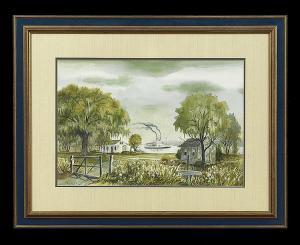 EARL LOONEY Ben 1904-1981,Homestead on the Mississippi,New Orleans Auction US 2014-05-18