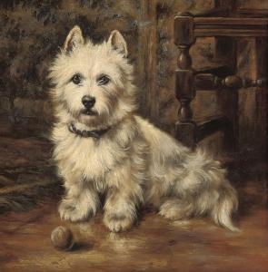 EARL Maud 1864-1943,Waiting to play, a Scottie with a ball,Christie's GB 2010-03-11