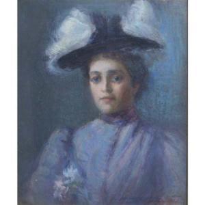 EARL WOOD mary 1866-1951,Portrait of a Lady in a Black Hat,William Doyle US 2010-02-24