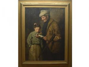 EARLE Lawrence Carmichael,Depicts an old hunter and young girl,Guyette & Schmidt 2022-07-30