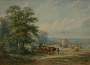 EARP Henry I 1831-1914,Landscape with Figures beside Oxen and a Cart,1884,Tooveys Auction 2009-09-08