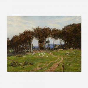 EAST Alfred,Pastoral Landscape with Woman and Geese,1897,Toomey & Co. Auctioneers 2023-10-10