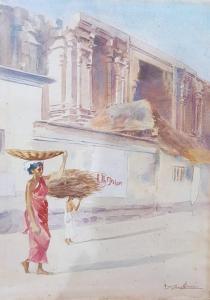 EASTERN SCHOOL,Woman carrying basket on her head outside rui,The Cotswold Auction Company 2019-01-22