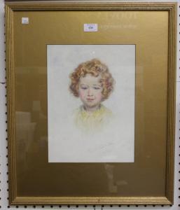 EASTMAN Frank Samuel 1878-1964,Half Length Portrait of a Child,1935,Tooveys Auction GB 2017-05-17