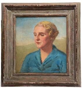 EASTMAN Mary 1932-1970,Portrait of a lady with short blonde hair and wear,1934,Mallams GB 2016-10-19