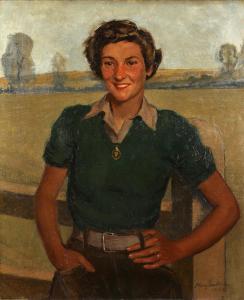 EASTMAN Mary 1932-1970,Portrait of a Land Girl,1942,Bonhams GB 2014-10-14