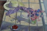 EASTON Timothy 1943,Carnations, Strawberries and Straw hat,1991,Reeman Dansie GB 2020-09-29