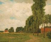 EATON Charles Warren 1857-1937,Poplars, Bruges,1902,Shannon's US 2014-10-23