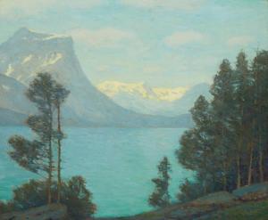 EATON Charles Warren 1857-1937,St. Mary's Lake Glacier Park,John Moran Auctioneers US 2023-11-14