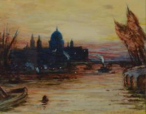 EATON MARIA 1890-1937,The Thames at sunset,Mallams GB 2017-07-05