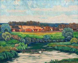 EBERHARD Heinrich 1884-1973,"Landschaft an der Brenz",1930,Nagel DE 2021-07-15
