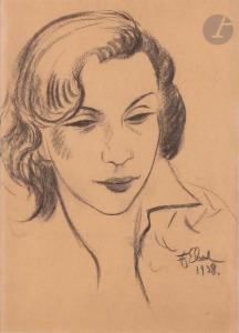 EBERL François Zdenek 1887-1962,Portrait de femme,1938,Ader FR 2023-10-27