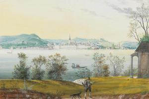 EBERL Josef 1792-1880,A view of Gmunden at Traunsee,1836,Palais Dorotheum AT 2019-11-06