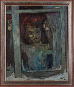 EBERLE Richard 1918-2001,Hinter dem Fenster,1974,DAWO Auktionen DE 2023-03-04