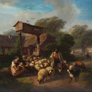EBERLE Robert 1815-1860,A shepherd with his flock,Bruun Rasmussen DK 2013-11-11