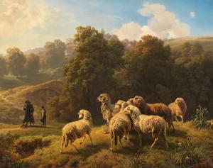EBERLE Robert 1815-1860,An Encounter on the Sheep Pasture,Palais Dorotheum AT 2021-06-07