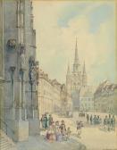 EBERLEIN Georg 1819-1884,Blick auf den belebtenAnsbacher Marktplatz mit der,Zeller DE 2006-11-30