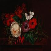 EBERLIN Jonna 1800-1800,A flower bouquet on a stone sill,1876,Bruun Rasmussen DK 2012-02-20