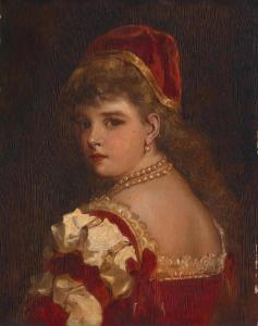 EBERT Anton 1845-1896,A Girl in Profile with Pearls,Palais Dorotheum AT 2022-12-12