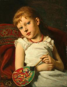 EBERT Anton 1845-1896,A Girl with a Japanese Fan,Palais Dorotheum AT 2022-12-12