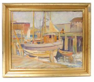 EBERT Mary R,Fishing boats, piers and background cityscape in t,Winter Associates 2016-12-05