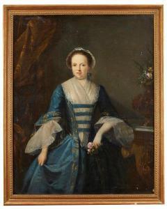 ECCARDT John Giles,Portrait of a lady in a blue dress, three quarter ,Rosebery's 2020-03-25