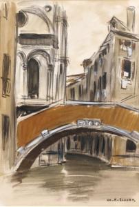 ECHARD Charles Marcel 1915-1958,Pont à Venise,Binoche et Giquello FR 2011-05-13