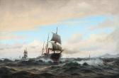 ECKARDT Christian,Seascpae with sailing ships and a steamer in high ,1877,Bruun Rasmussen 2024-01-01