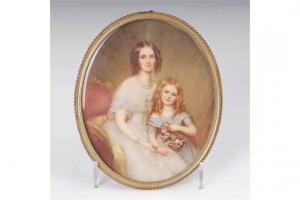 ECKARDT Otto 1800-1900,Biedermeier-Miniatur Mutter mit Kind,Wendl DE 2015-10-22