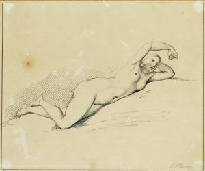 ECKERSBERG Christoffer Wilhelm,Study of a reclining female figure,1806,Bruun Rasmussen 2018-02-27