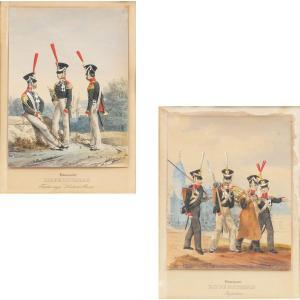 ECKERT Heinrich Ambros 1807-1840,Zwei Blatt Uniformdarstellungen,Kastern DE 2020-12-05