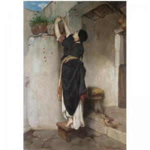 ECONOMOU Ioannis 1860-1931,WOMAN ARRANGING FLOWERS,Sotheby's GB 2008-11-11