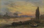 EDDINGTON William Clarke 1860-1885,Sunset on the Severn,1880,Rosebery's GB 2017-02-04