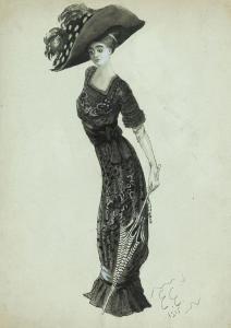 EDEL Edmund 1863-1934,Figura femminile,1915,Fabiani Arte IT 2022-02-10