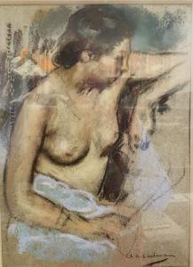 EDELMANN Charles Auguste 1879-1950,Jeune femme à demi nue en buste,Etienne de Baecque FR 2023-04-25