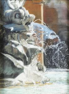 Edelstein Victor 1946,VIEW OF THE DOLPHIN FOUNTAIN, PANTHEON SQUARE, ROME,Sotheby's GB 2019-04-17