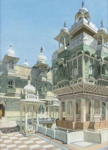 Edelstein Victor 1946,VIEW OF THE PALACE OF THE MAHARAJAH OF UDAIPUR, INDIA,Sotheby's GB 2019-04-17