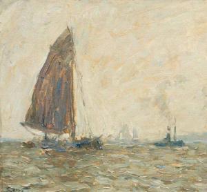 EDENS Henning 1885-1943,Sailing Boats and Tug Boat,Stahl DE 2017-09-30