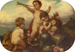 EDER Gyula 1875-1945,Hungarian Cupid and other Cherubs amongst the clouds,Tennant's GB 2023-10-14