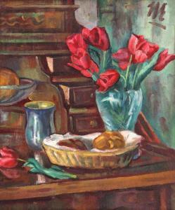 EDER Hans 1883-1955,Still Life with Vase with Red Tulips,Artmark RO 2022-06-15