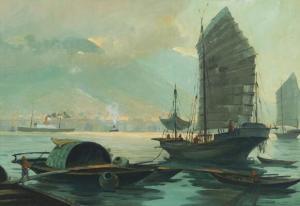 EDLER Eduard 1887-1969,Ships in the port of Hong Kong,Bruun Rasmussen DK 2018-12-10