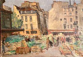 EDMOND EMILE Girard 1892-1953,Vue de Paris, Les Halles,Pescheteau-Badin FR 2021-04-13